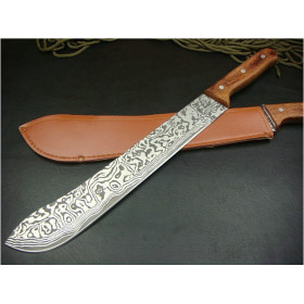 OEM DAMASCUS STEEL MACHETE FIXED BLADE KNIFE UDTEK00566